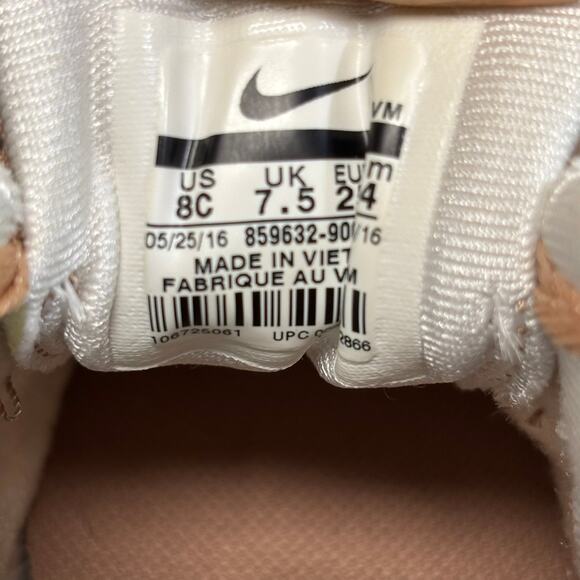 Nike Air Max 90 SE Metallic Rose Gold Girls Kids Toddler Size 8C Sneakers - Picture 9 of 13